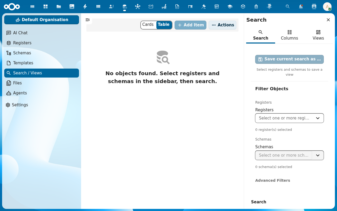 Sorted table view